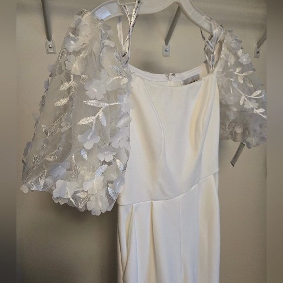 Off-the-Shoulder Floral Puff Sleeve Jumpsuit - Picture 5 of 6